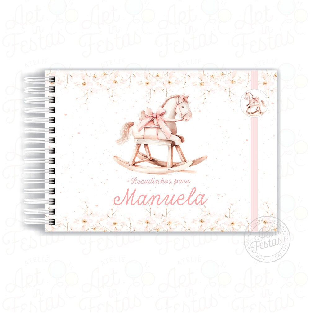 Caderno de Mensagens Cavalinho de Balanço Rosa