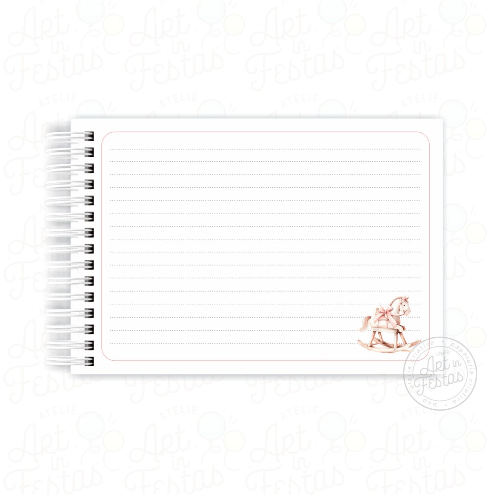 Caderno de Mensagens Cavalinho de Balanço Rosa