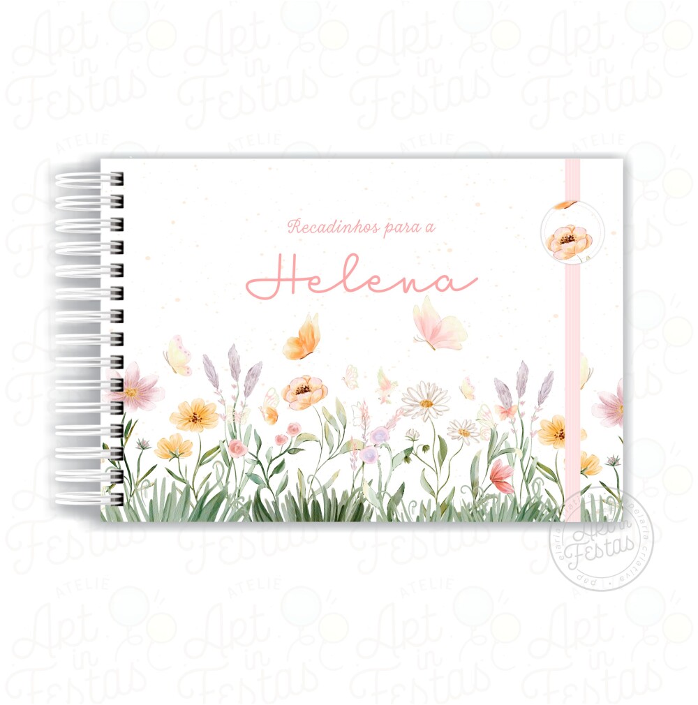 Caderno de Mensagens Floral