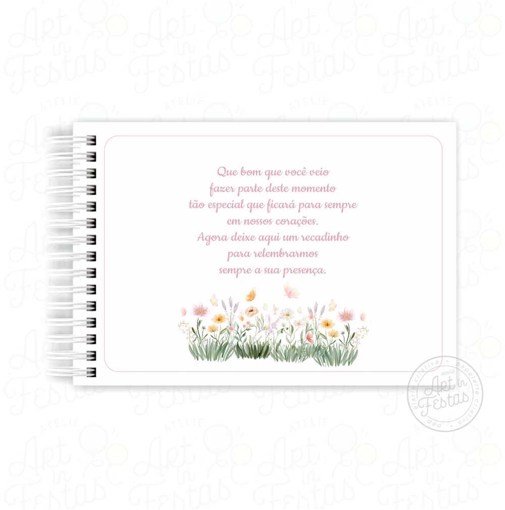 Caderno de Mensagens Floral