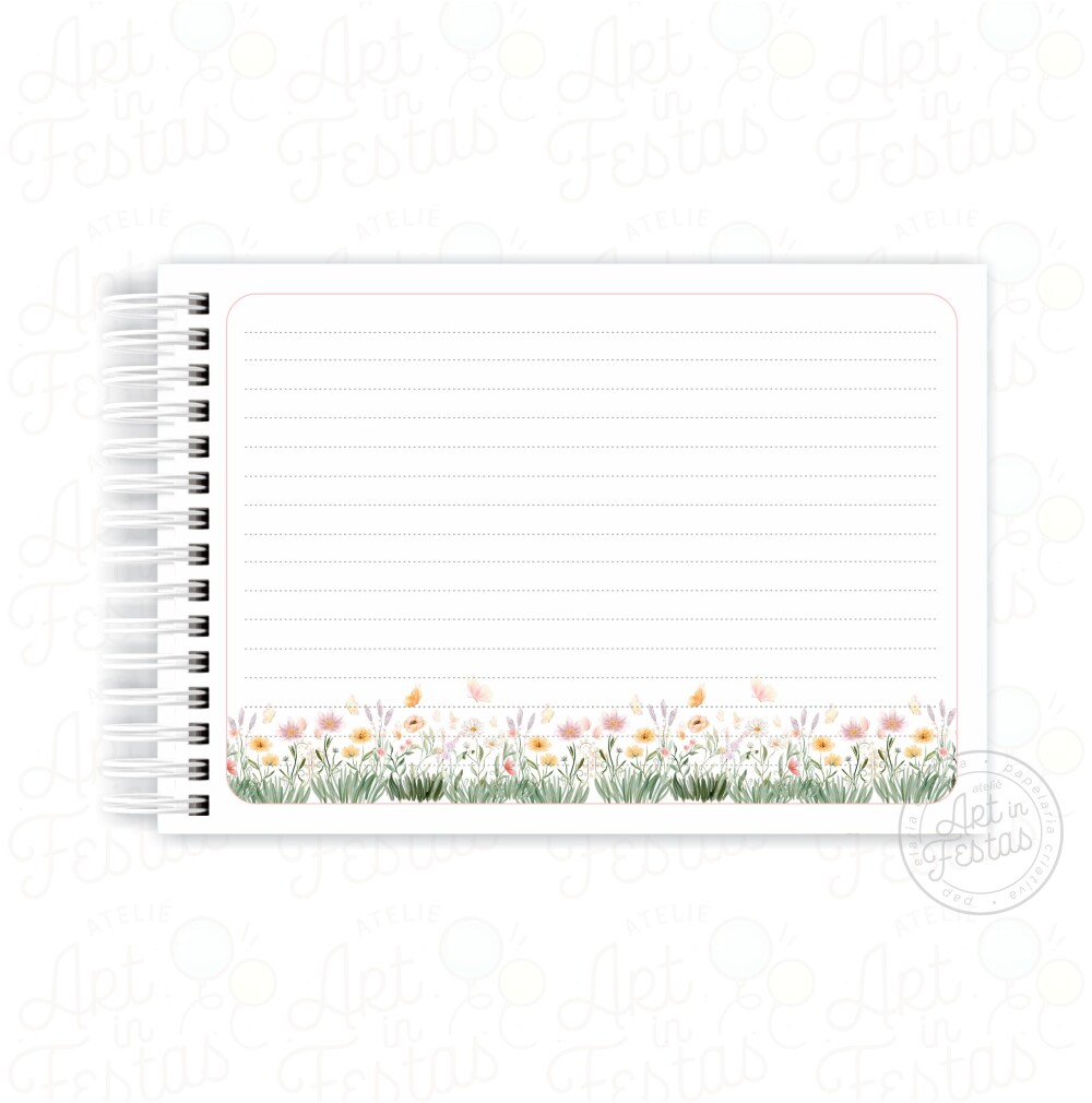 Caderno de Mensagens Floral