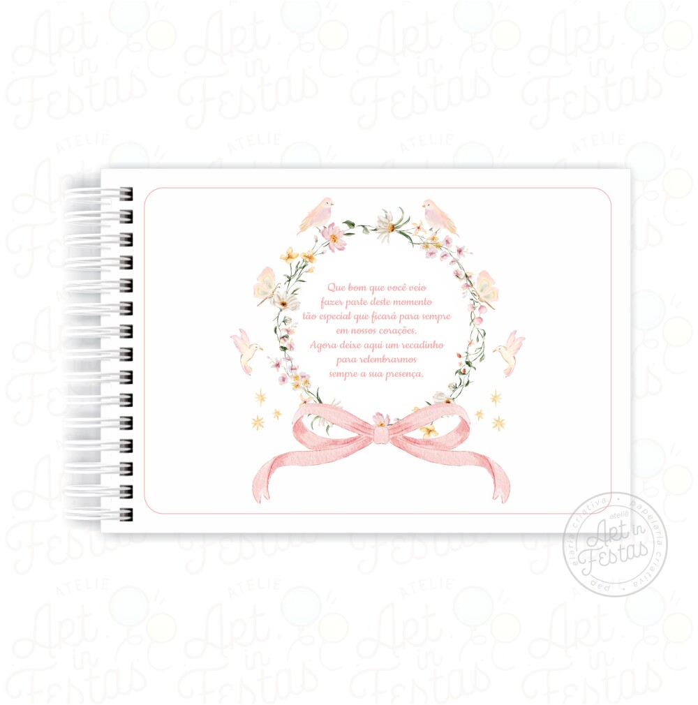 Caderno de Mensagens Floral