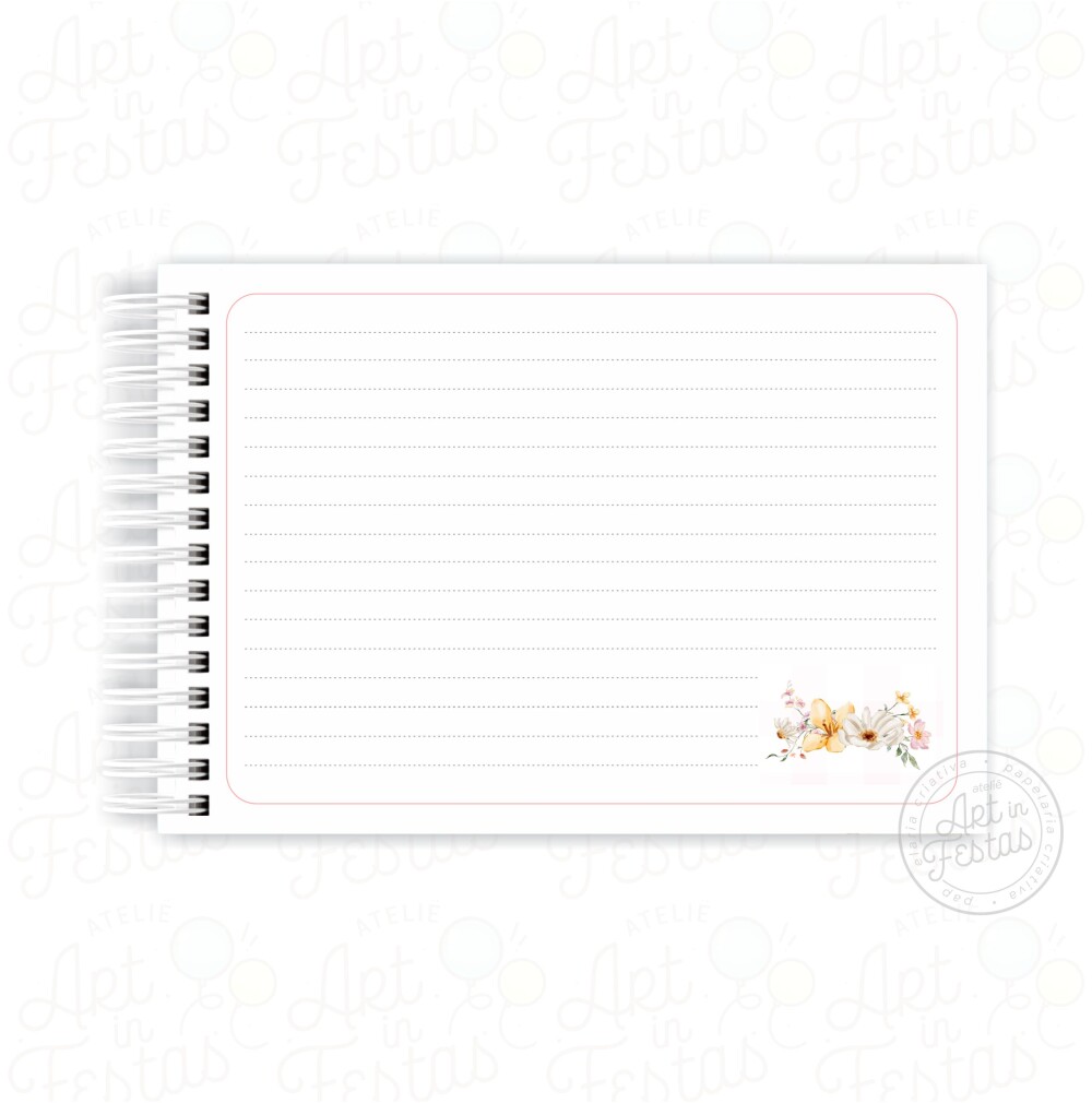Caderno de Mensagens Floral