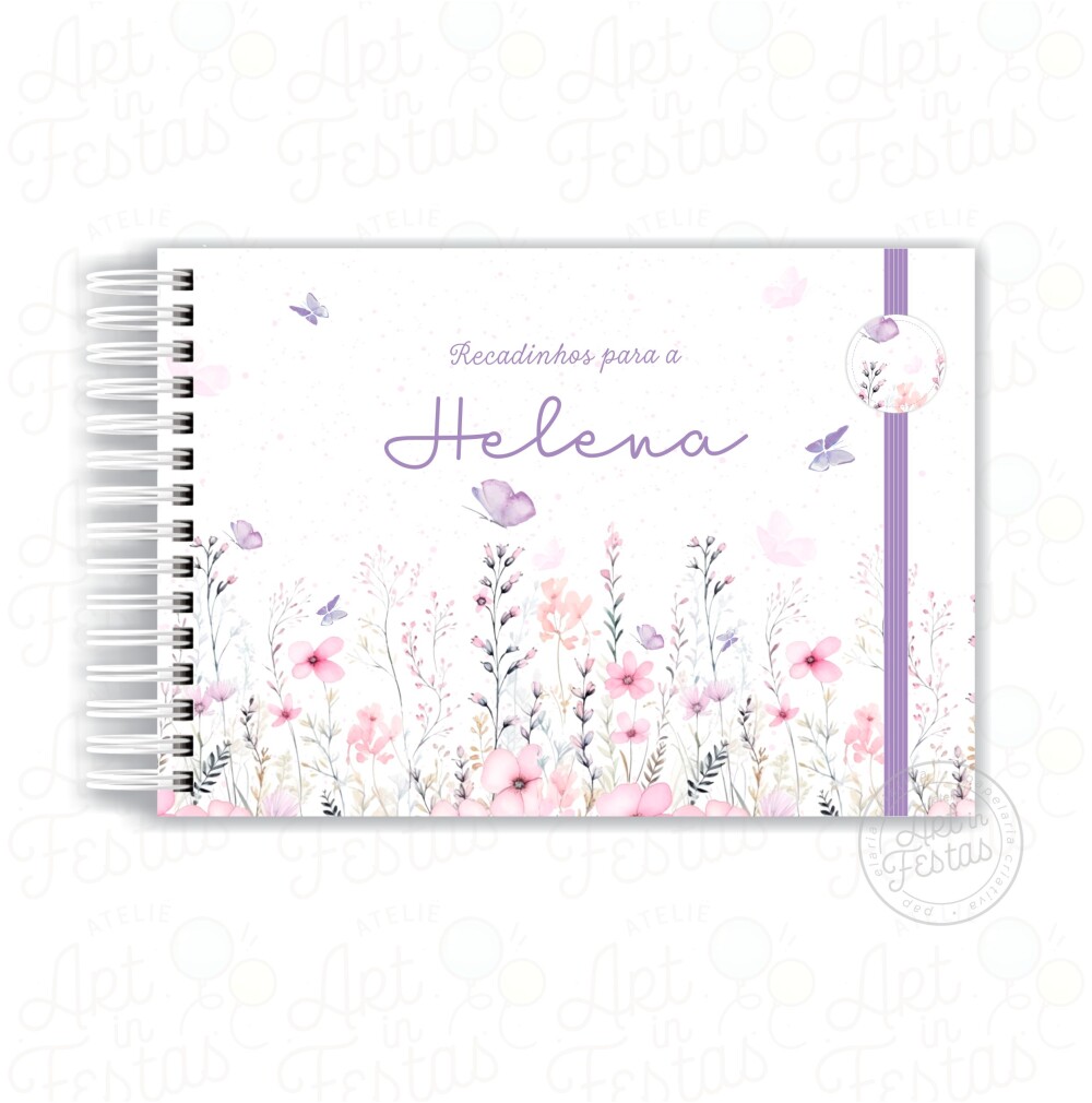 Caderno de Mensagens Floral