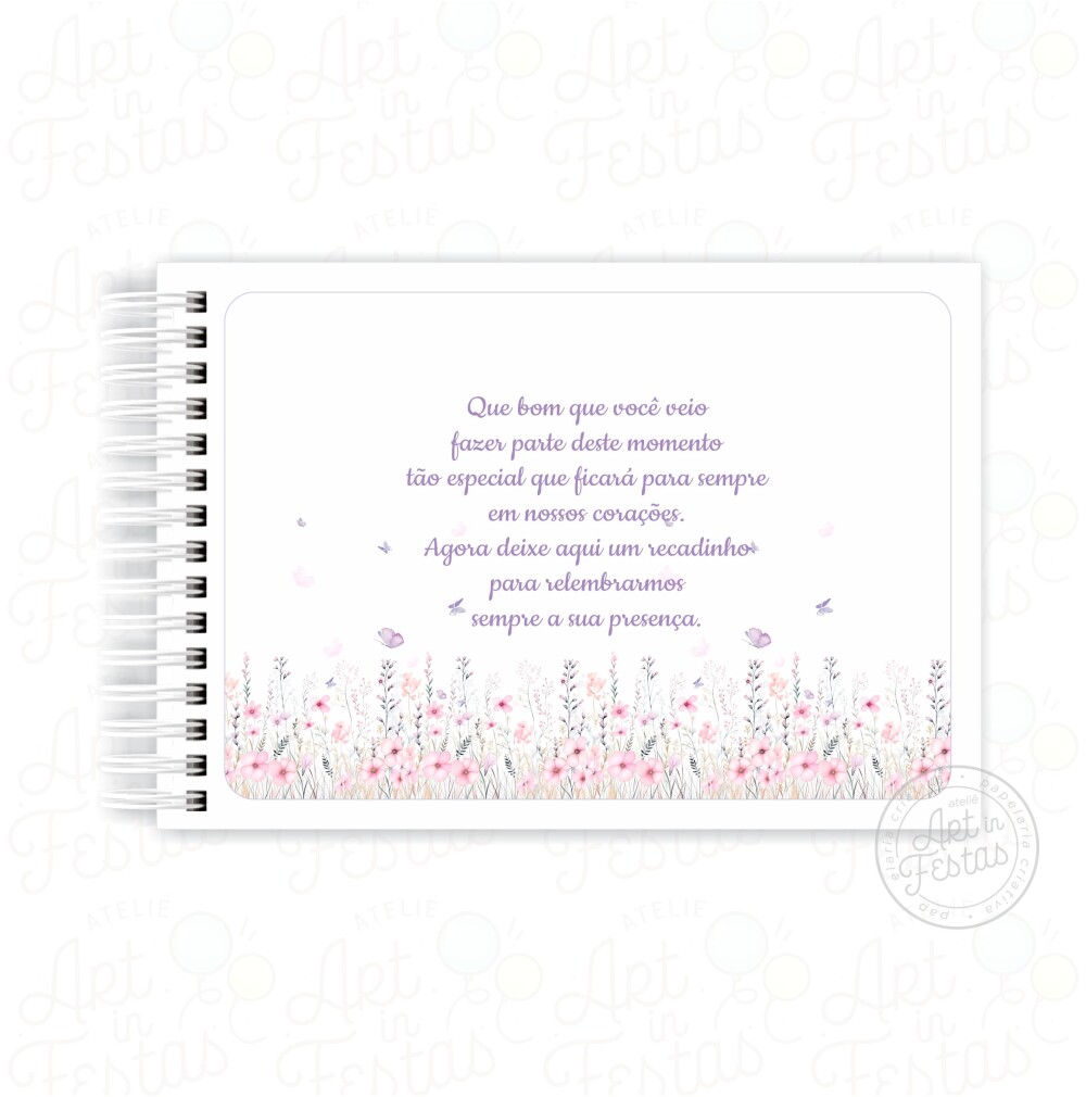 Caderno de Mensagens Floral