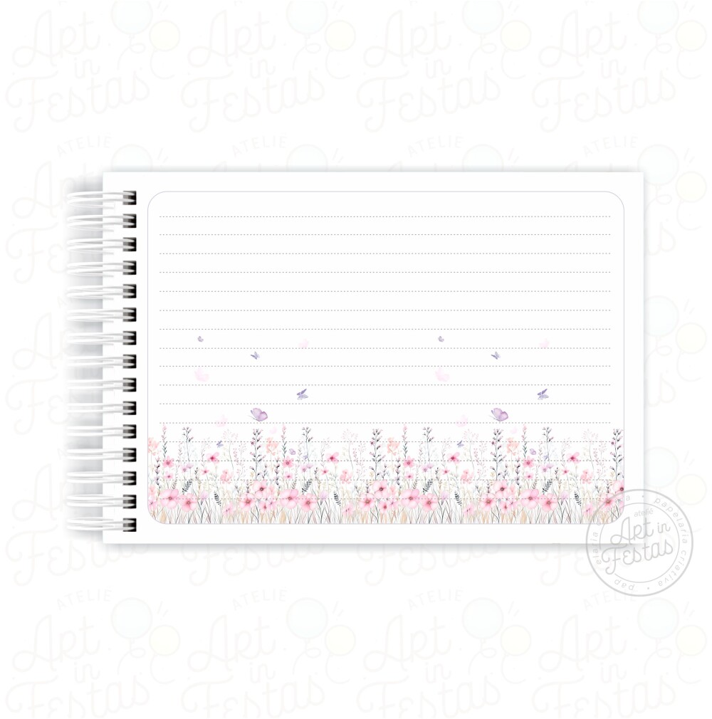 Caderno de Mensagens Floral