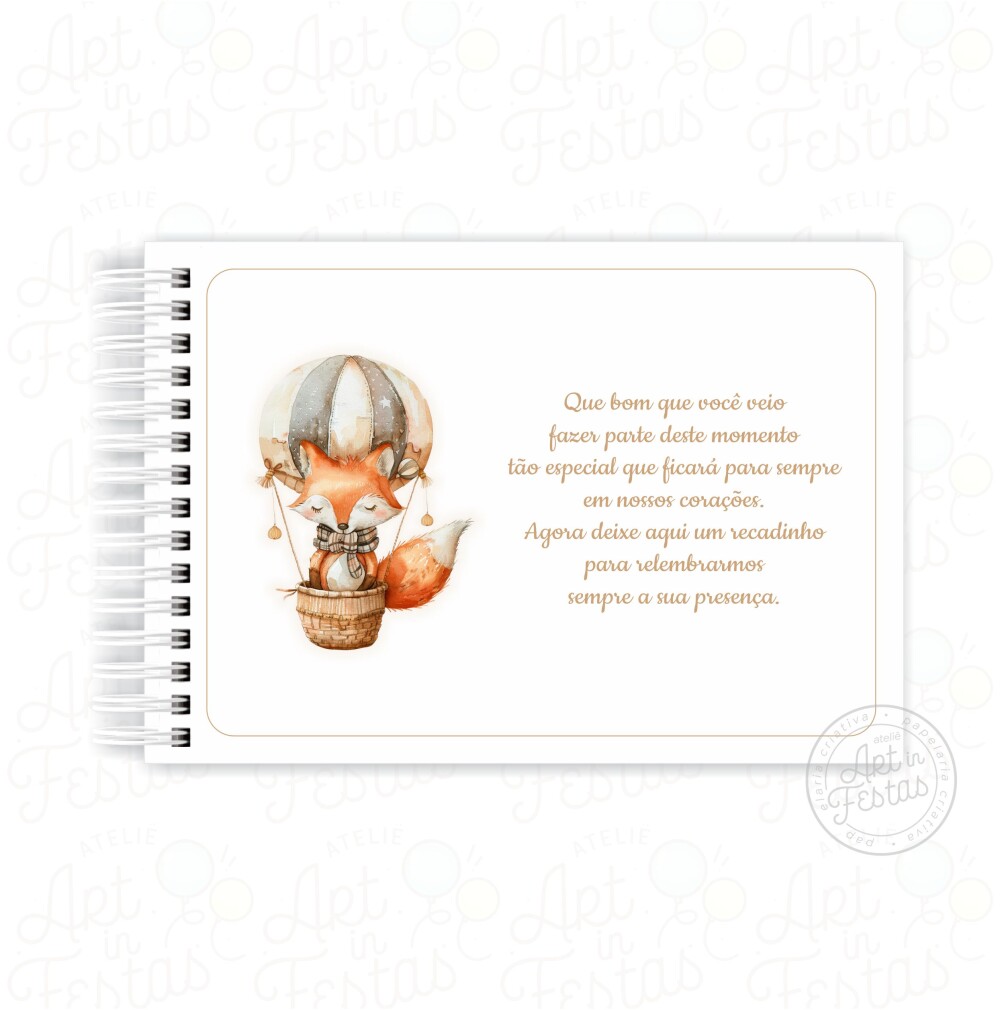 Caderno de Mensagens Raposinha Baloeira