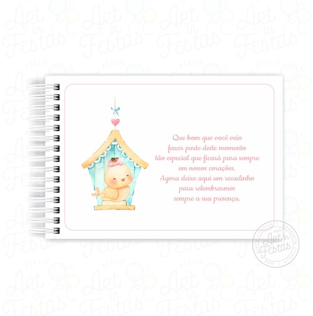 Caderno de Mensagens Jardim dos Passarinhos