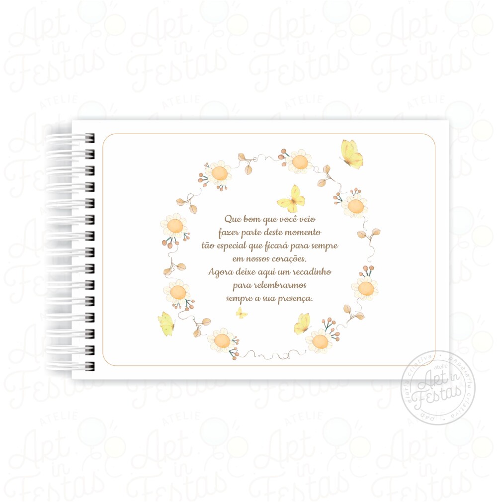 Caderno de Mensagens Floral