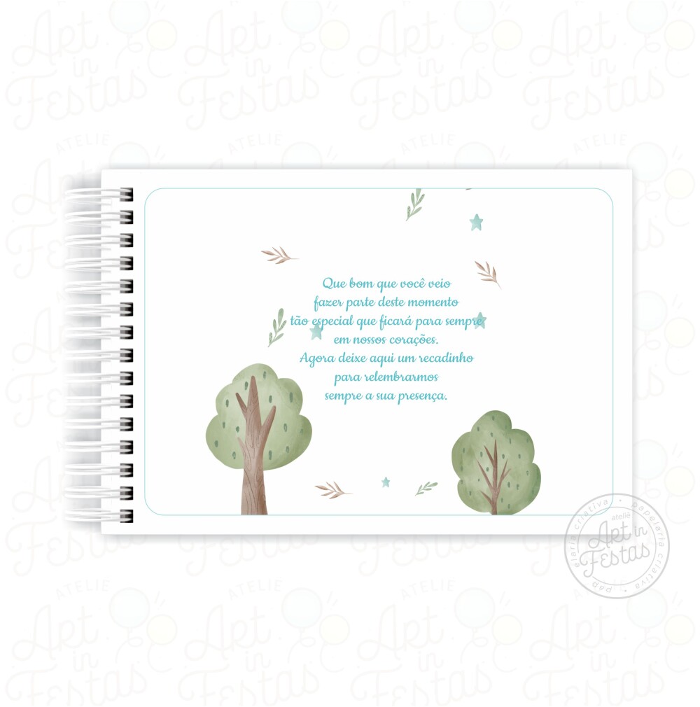 Caderno de Mensagens Coelhinho Arco íris