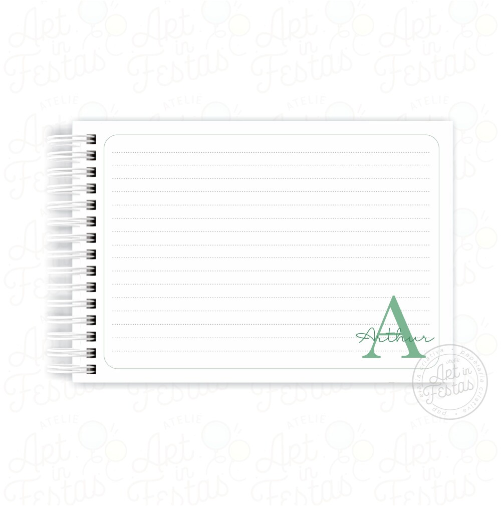 Caderno de Mensagens Monograma Verde