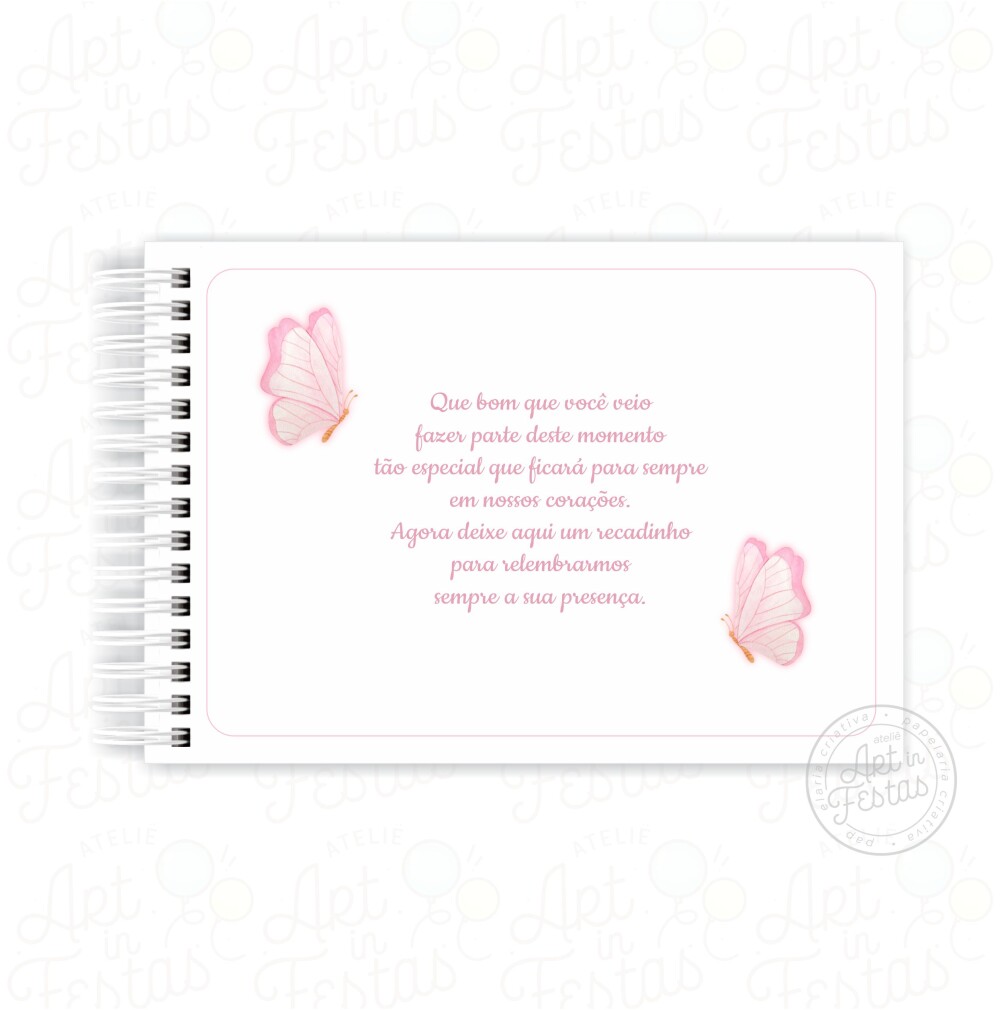 Caderno de Mensagens Monograma Rosa