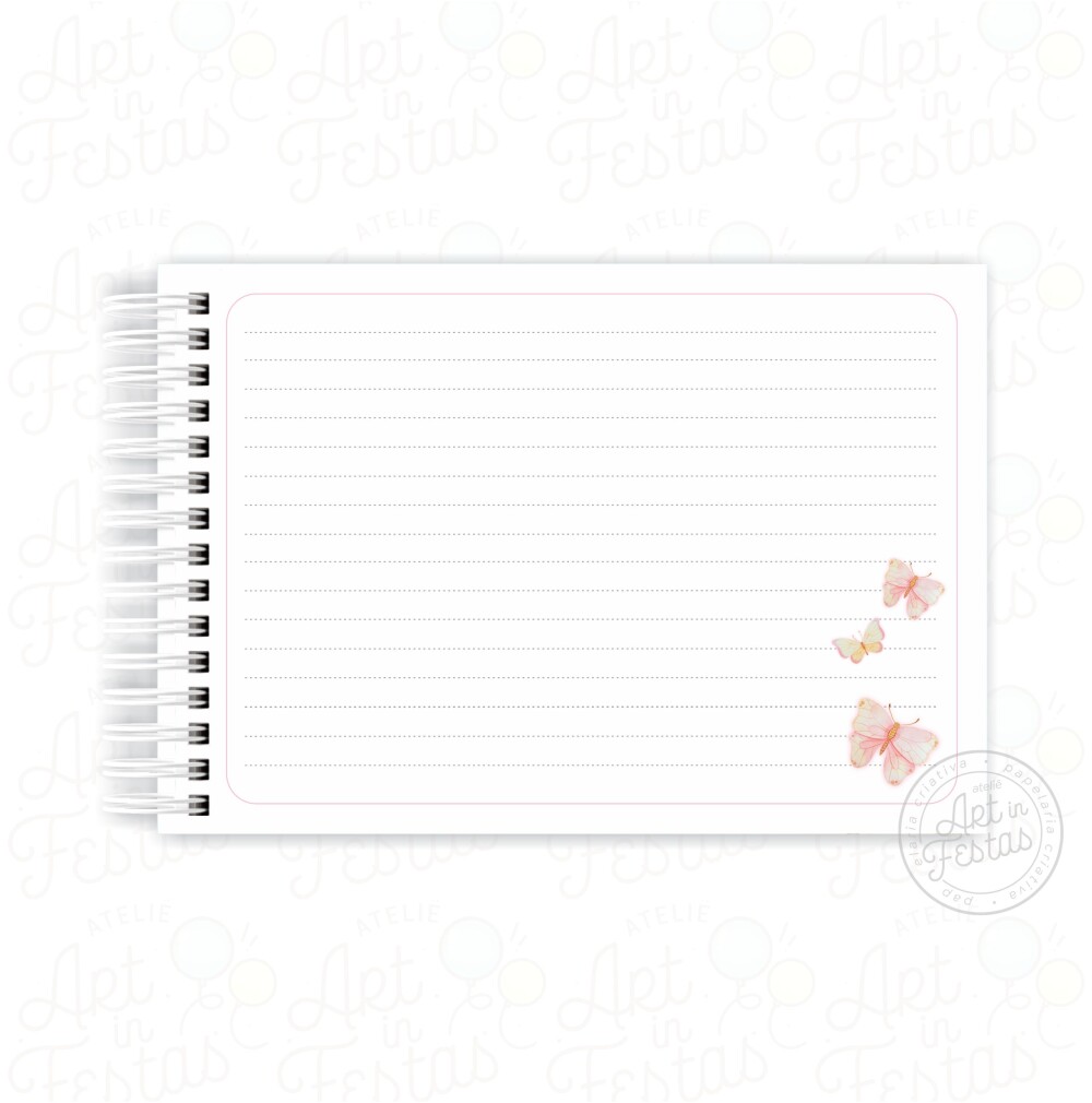 Caderno de Mensagens Monograma Rosa