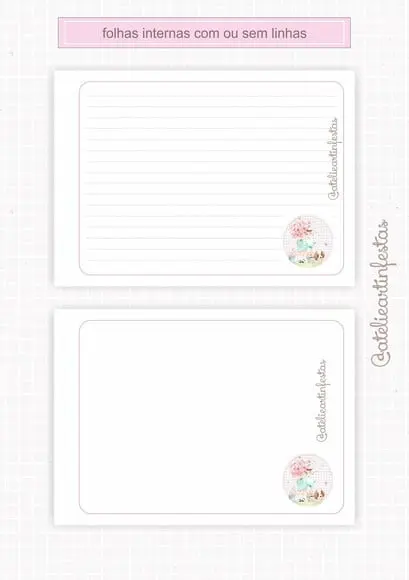 Caderno de Mensagem Menina Floral