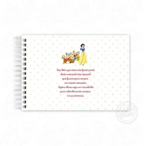 Caderno de Mensagens Branca de Neve