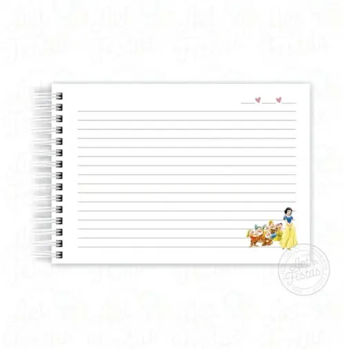 Caderno de Mensagens Branca de Neve