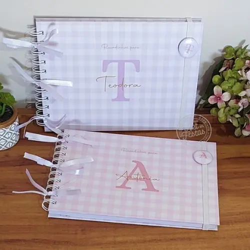 Caderno de Mensagens Monograma Menina