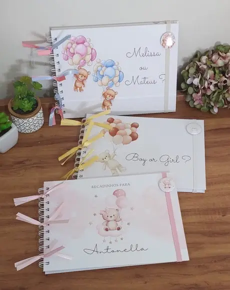Caderno de Mensagens Chá Revelação