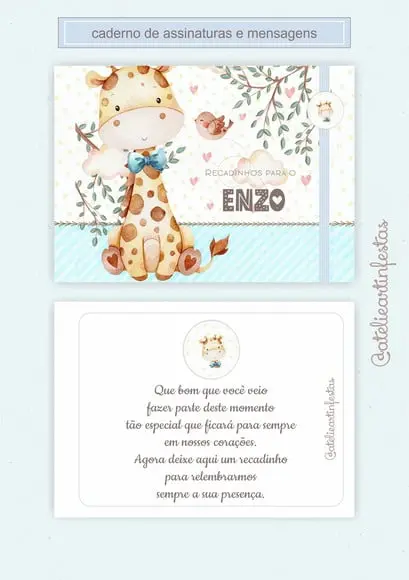 Caderno de Mensagens Girafinha