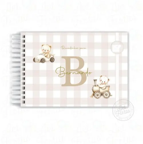 Caderno de Mensagens Monograma Ursinho