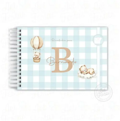 Caderno de Mensagens Monograma Ursinho