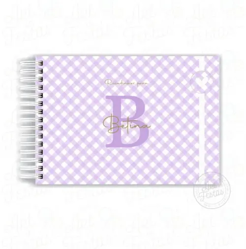 Caderno de Mensagens Monograma Lilás