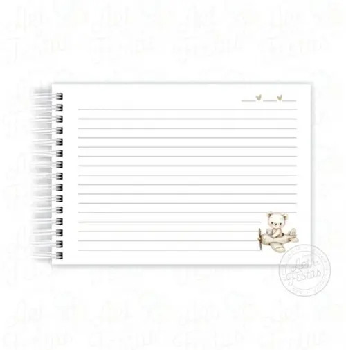 Caderno de Mensagens Monograma Ursinho