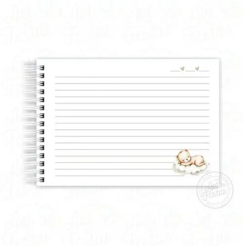 Caderno de Mensagens Monograma Ursinho