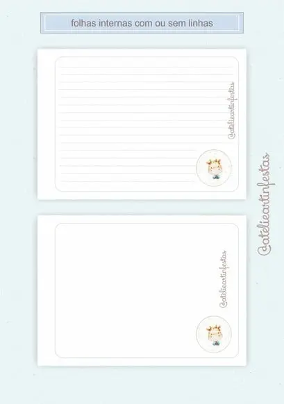 Caderno de Mensagens Girafinha