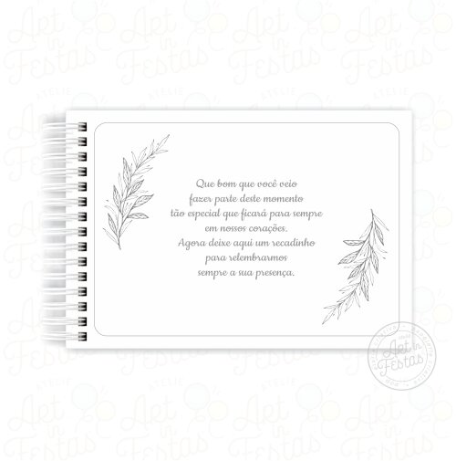 Caderno de Assinaturas Monograma Cinza