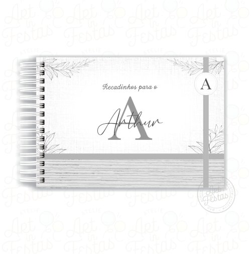 Caderno de Assinaturas Monograma Cinza