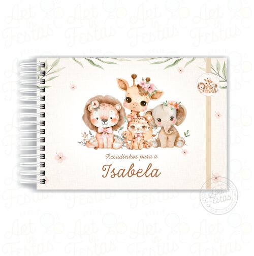 Caderno de Mensagens Safari Menina