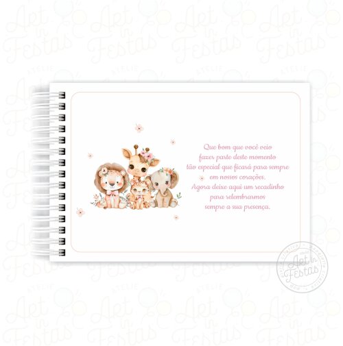 Caderno de Mensagens Safari Menina