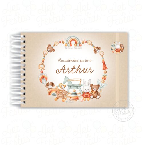 Caderno de Mensagens Brinquedos de Menino