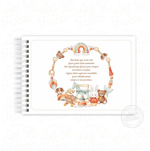 Caderno de Mensagens Brinquedos de Menino