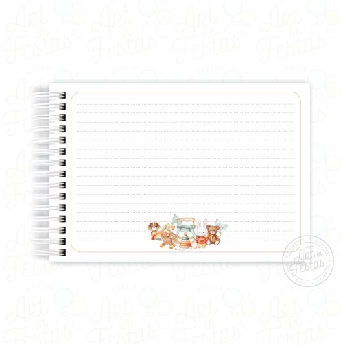 Caderno de Mensagens Brinquedos de Menino