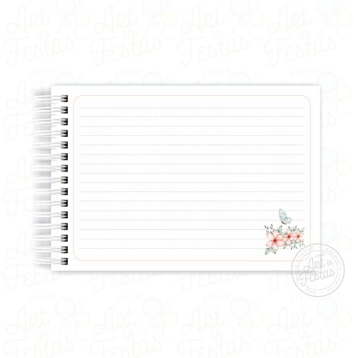Caderno de Mensagens Floral e Borboletas