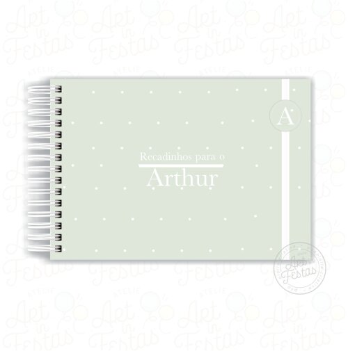 Caderno de Mensagens Verde Clean