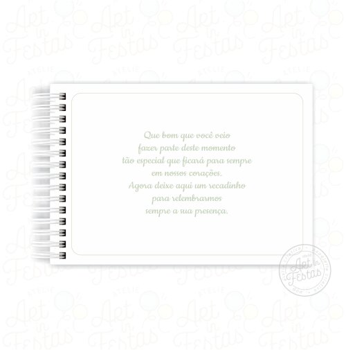Caderno de Mensagens Verde Clean