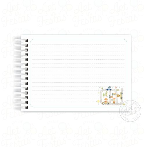 Caderno de Mensagens Animais Carrinho