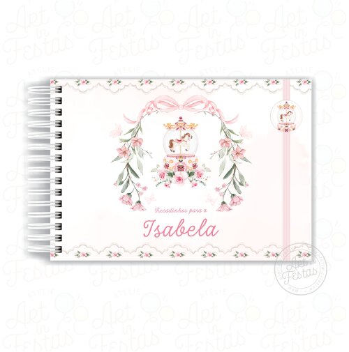 Caderno Mensagens Carrossel Rosa