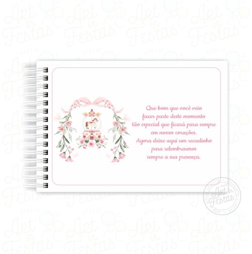 Caderno Mensagens Carrossel Rosa