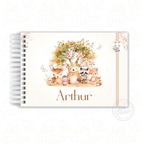 Caderno de Mensagens Animais do Bosque