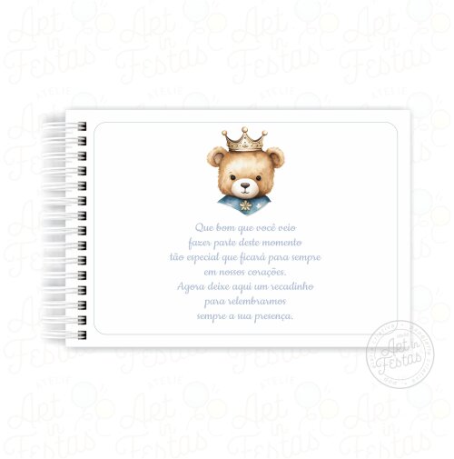 Caderno de Mensagens Ursinho Príncipe