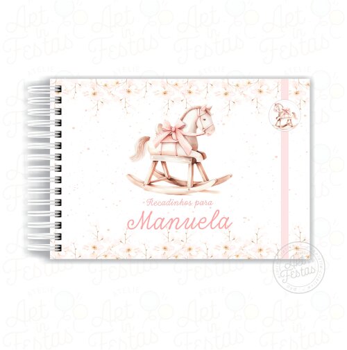 Caderno de Mensagens Cavalinho de Balanço Rosa