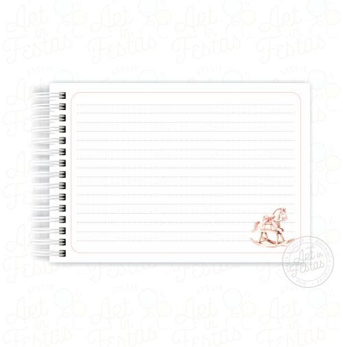 Caderno de Mensagens Cavalinho de Balanço Rosa