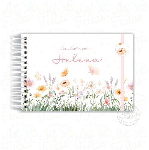 Caderno de Mensagens Floral