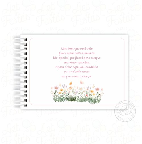Caderno de Mensagens Floral