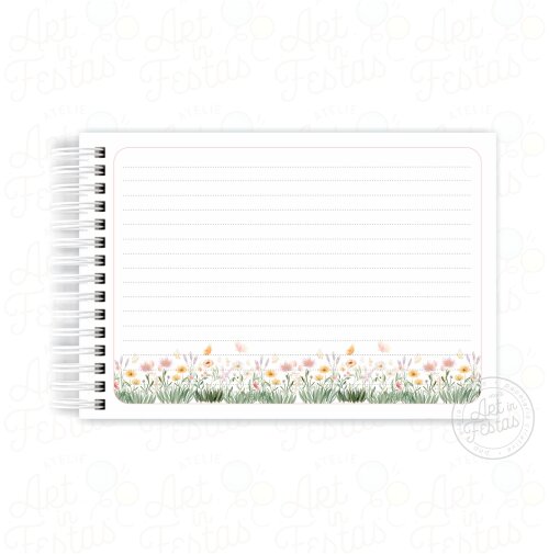 Caderno de Mensagens Floral