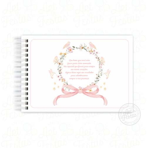 Caderno de Mensagens Floral